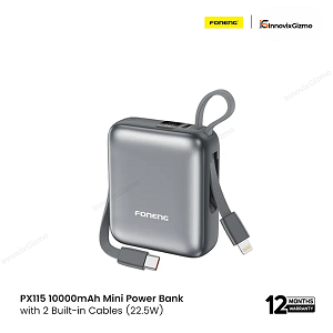 Foneng PX115 10000mAh Mini 22.5W Dual Cable Power Bank