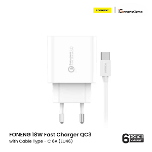 FONENG 18W Fast Charger QC3 with Cable Type - C 6A (EU46)